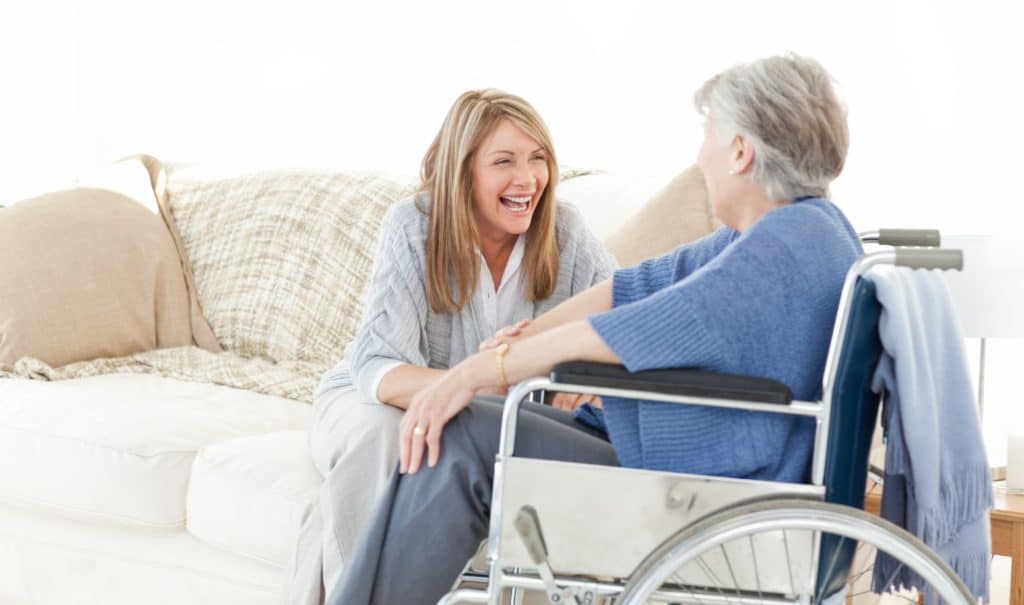 Senior with her daughter