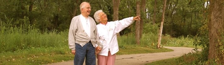 Seniors taking a walk in Joliet