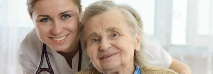 Senior and caregiver at The Timbers of Shorewood