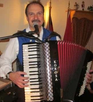 Eddie Korosa with his accordion