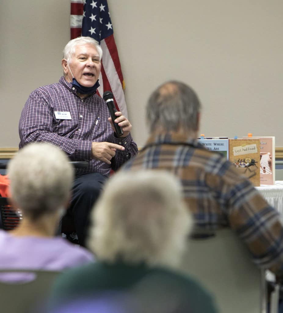 Todd Hogan and Authors from the WriteOn Joliet club visited Timbers of Shorewood