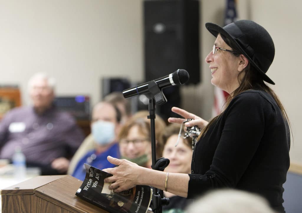 Denise M. Baran-Unland and Authors from the WriteOn Joliet club visited Timbers of Shorewood 