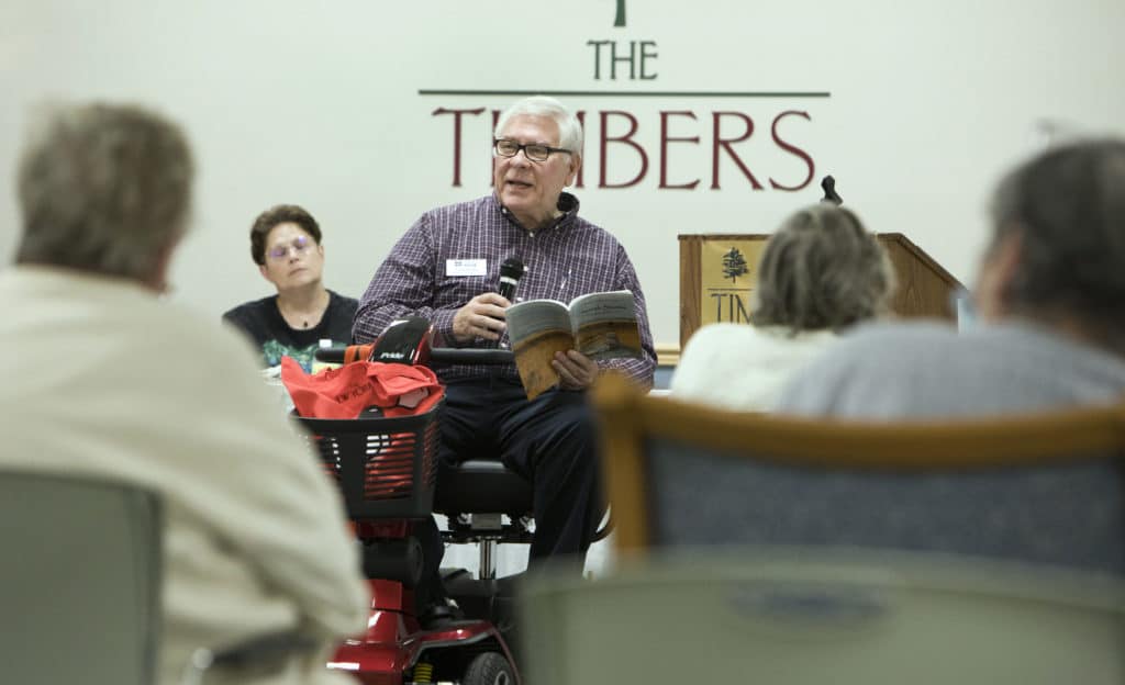 Todd Hogan and Authors from the WriteOn Joliet club visited Timbers of Shorewood