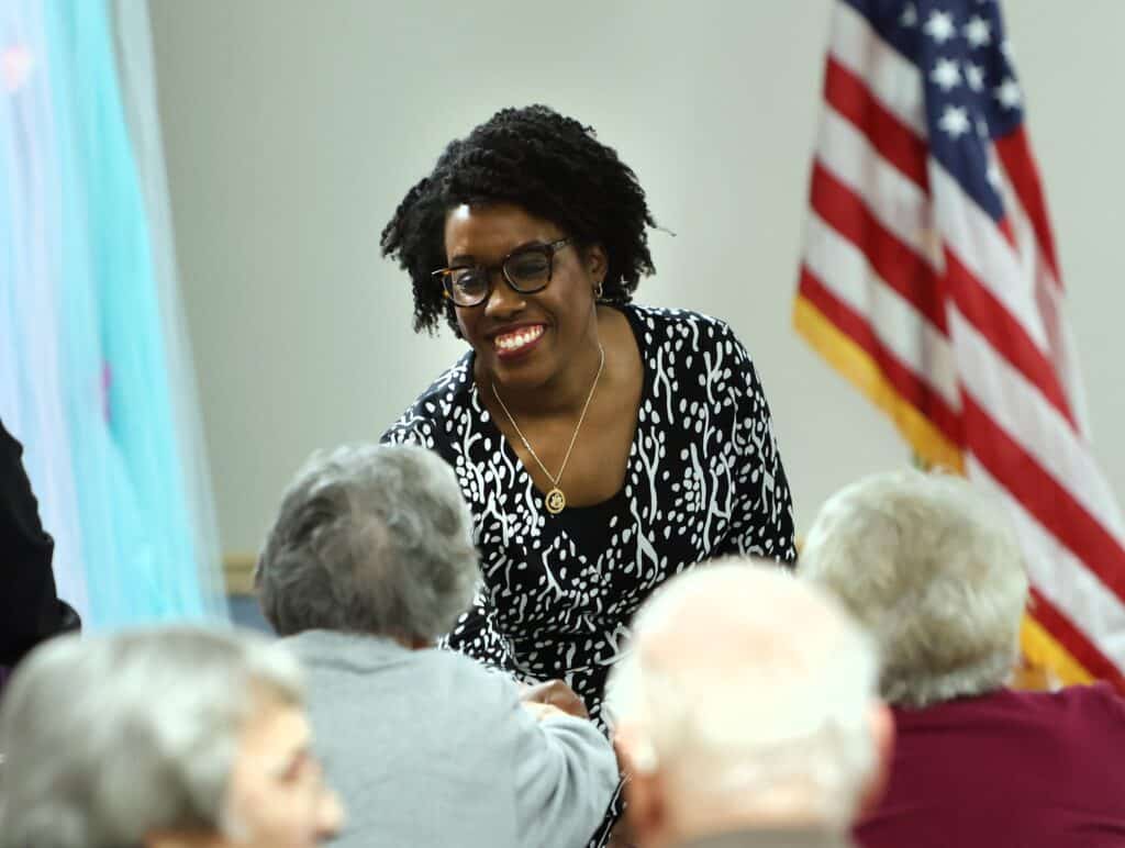 Congresswoman Lauren Underwood during a senior town hall event